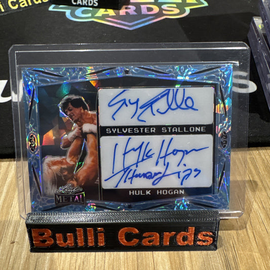 2024 Leaf Metal Legends Wrestling Hulk Hogan Sylvester Stallone Dual Auto 1/1