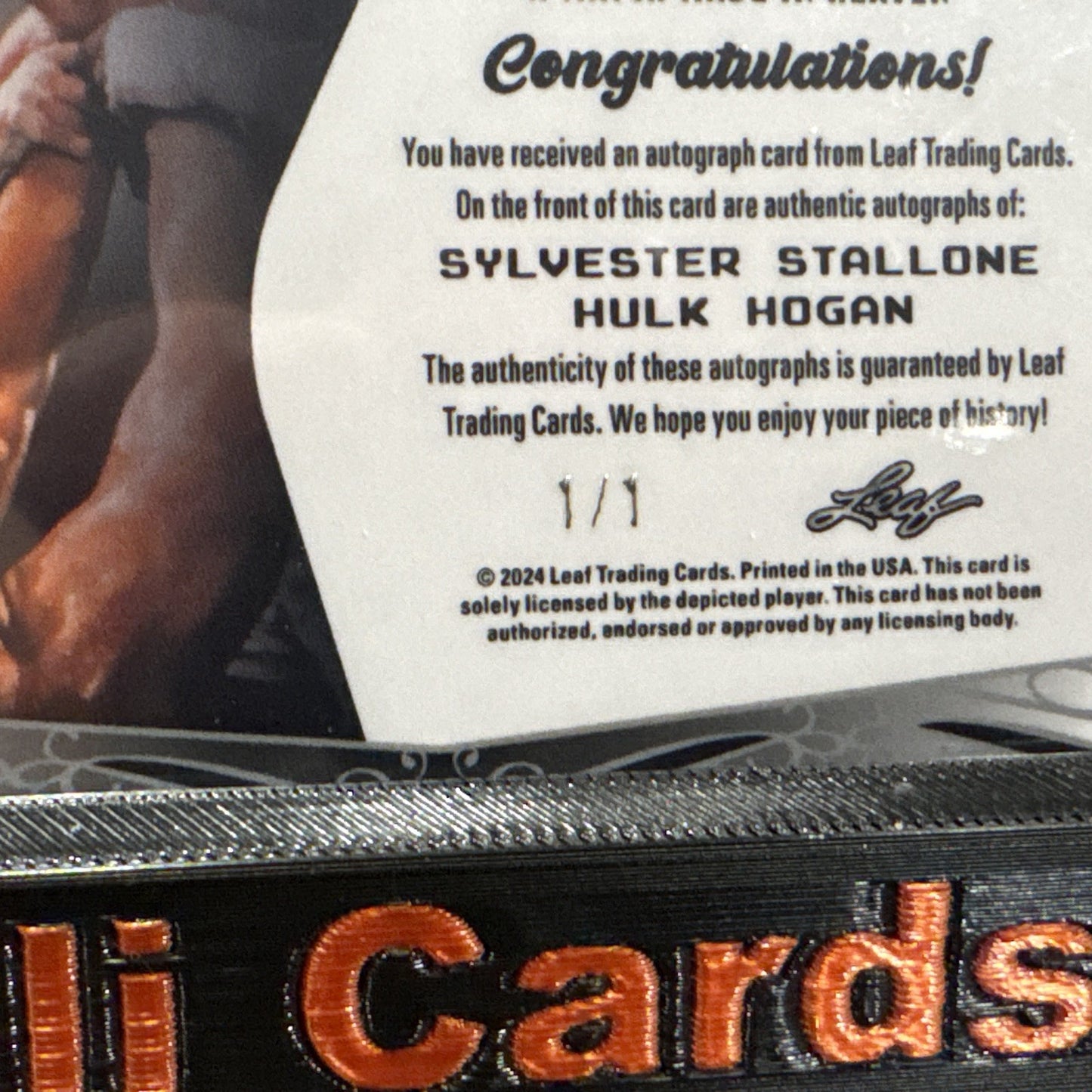2024 Leaf Metal Legends Wrestling Hulk Hogan Sylvester Stallone Dual Auto 1/1
