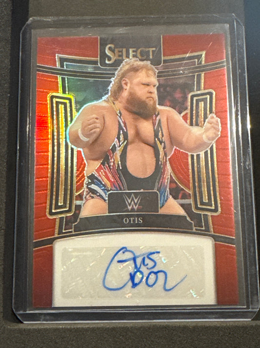 2024 Panini Select WWE Otis Signatures Auto Autograph Red Prizm /99