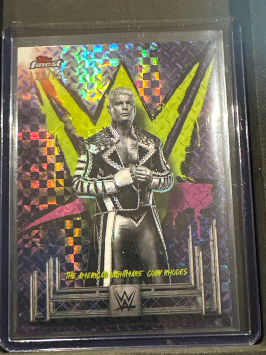 2025 Topps Finest WWE - Common Cody Rhodes #10 Purple Checkerboard /199